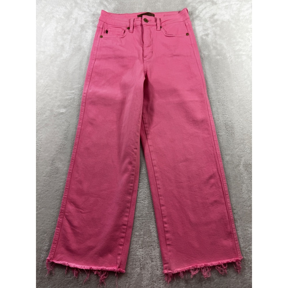 Judy Blue Womens JB88822C Garment Dyed Pink Wide Leg Jeans 0/24 Meas: 24x23.5
